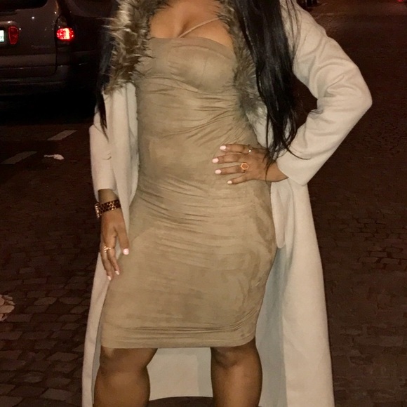Nude Suede Dress - Picture 2 of 2